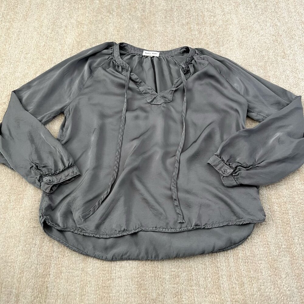 Bella Dahl Pullover Blouse Shirt Top M Gray
